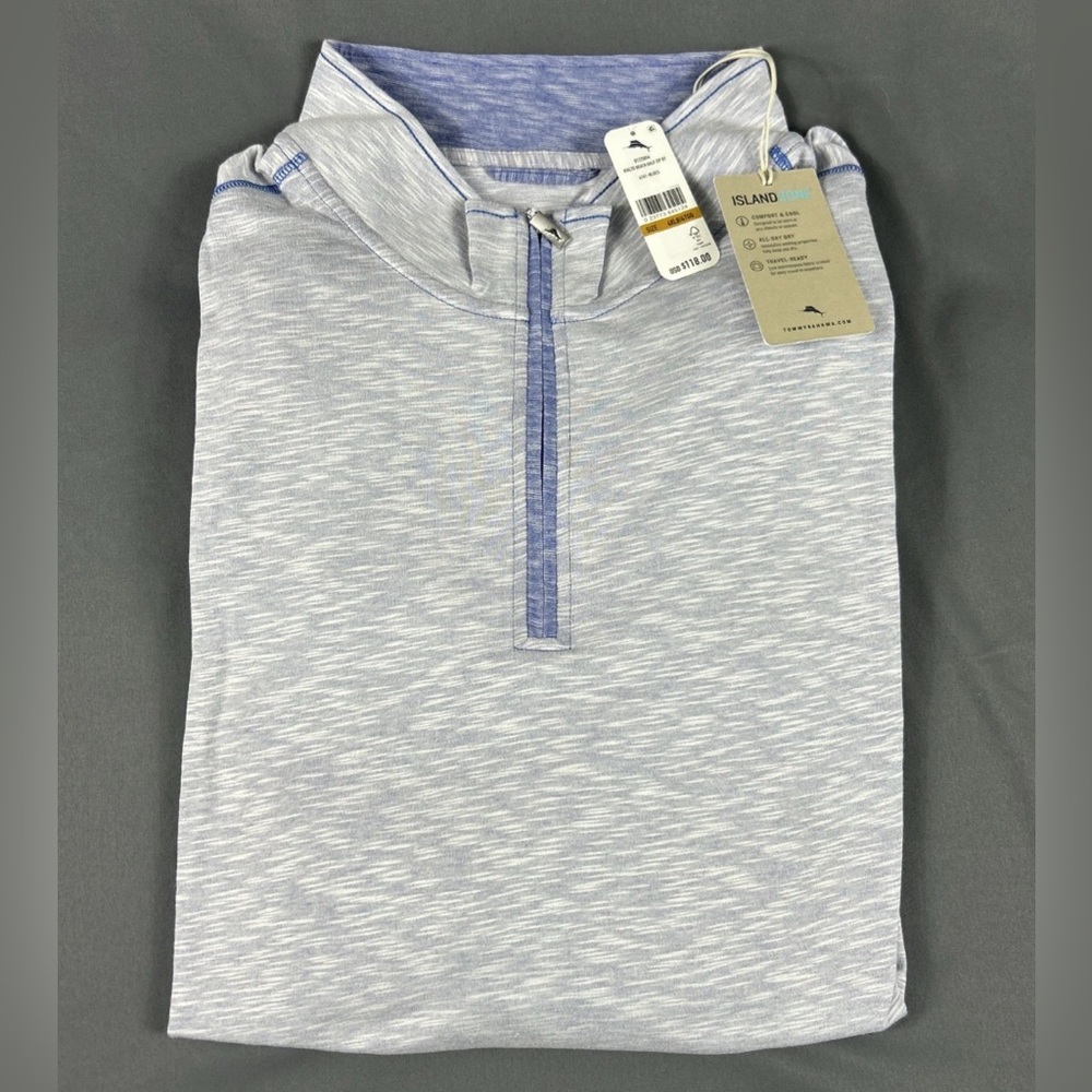 Tommy Bahama Golf Pullover Rialto Beach 1/4 Zip 4XLB Blue Cotton Modal